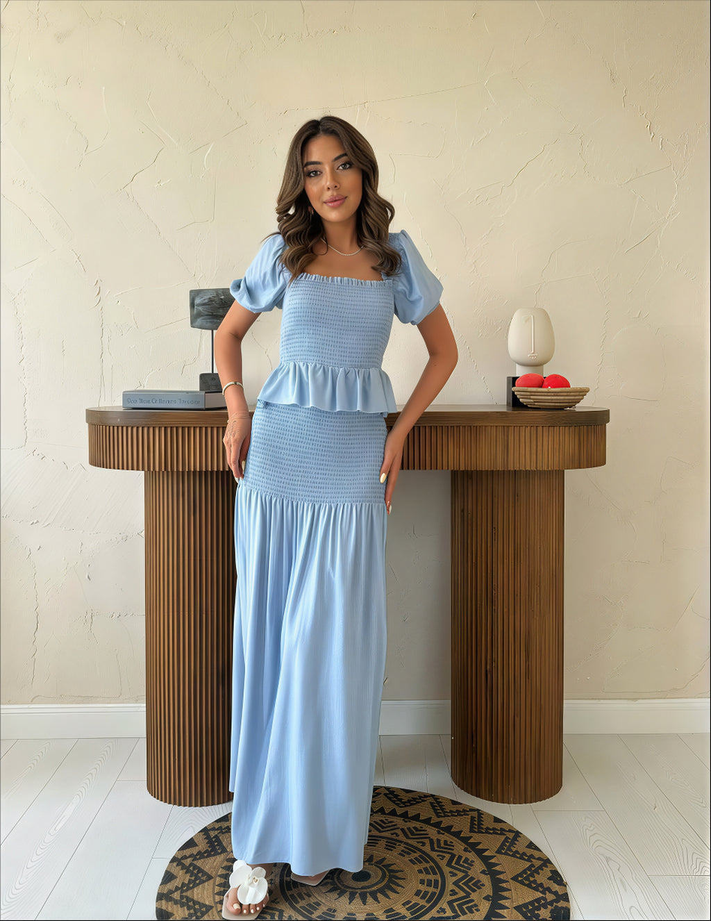 Coastal Breeze Off-Shoulder Maxi Dress