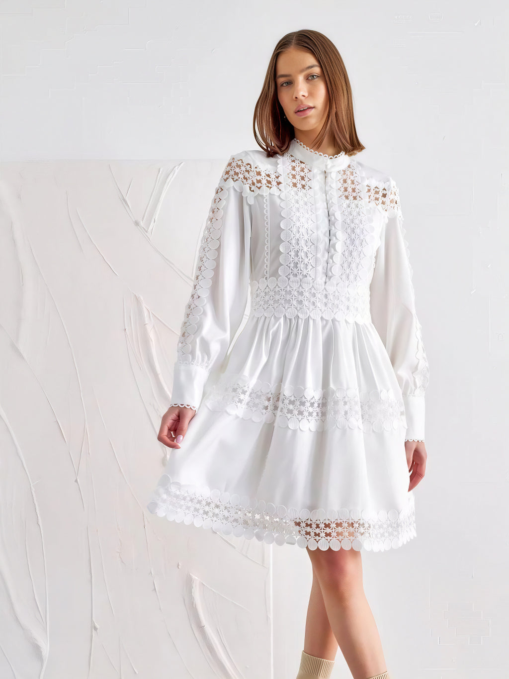 Ivory Lace Dream Mini Dress