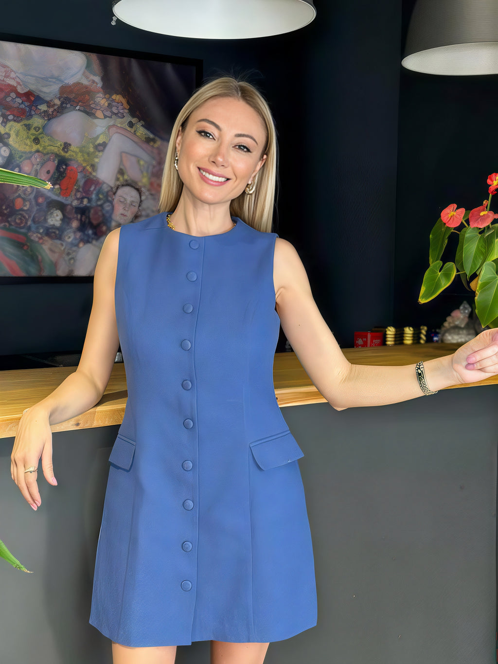 Button-Down Shift Dress