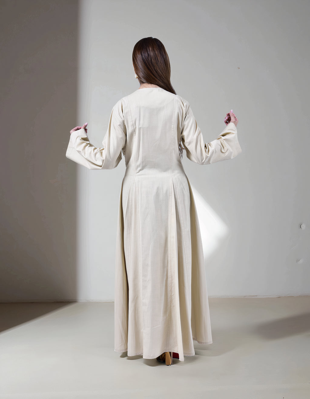 Golden Gleam Kuwaiti Cotton Dress