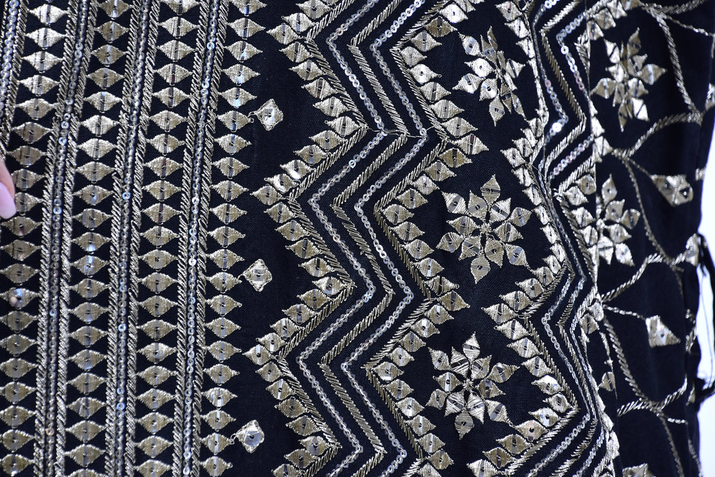 Golden Noir Kuwaiti Three-Piece Kaftan