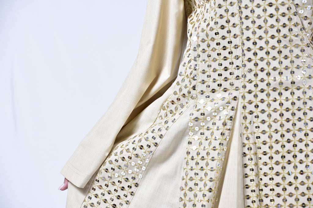 Golden Gleam Kuwaiti Cotton Dress