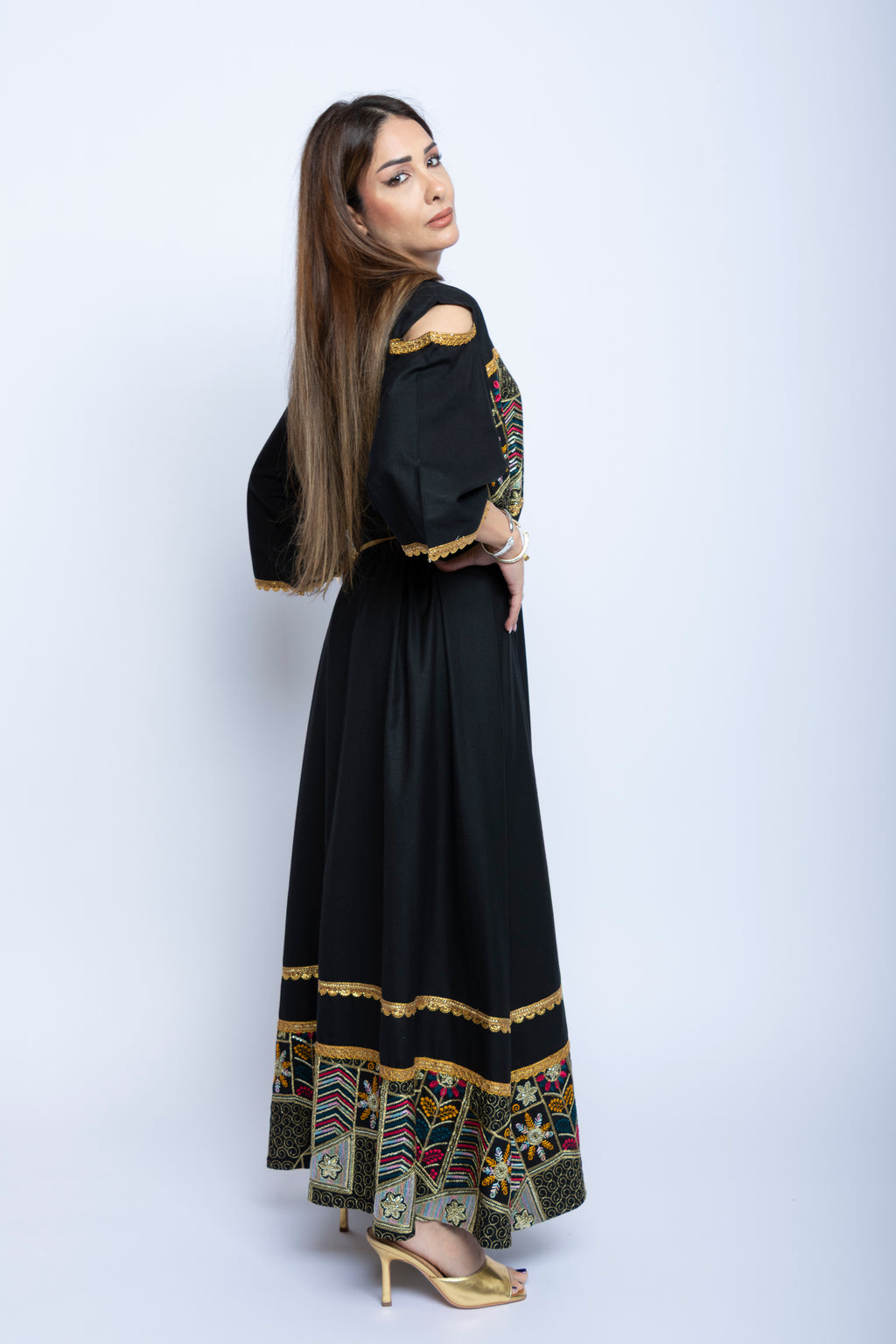 Noor Noir Kuwaiti Embroidered Dress