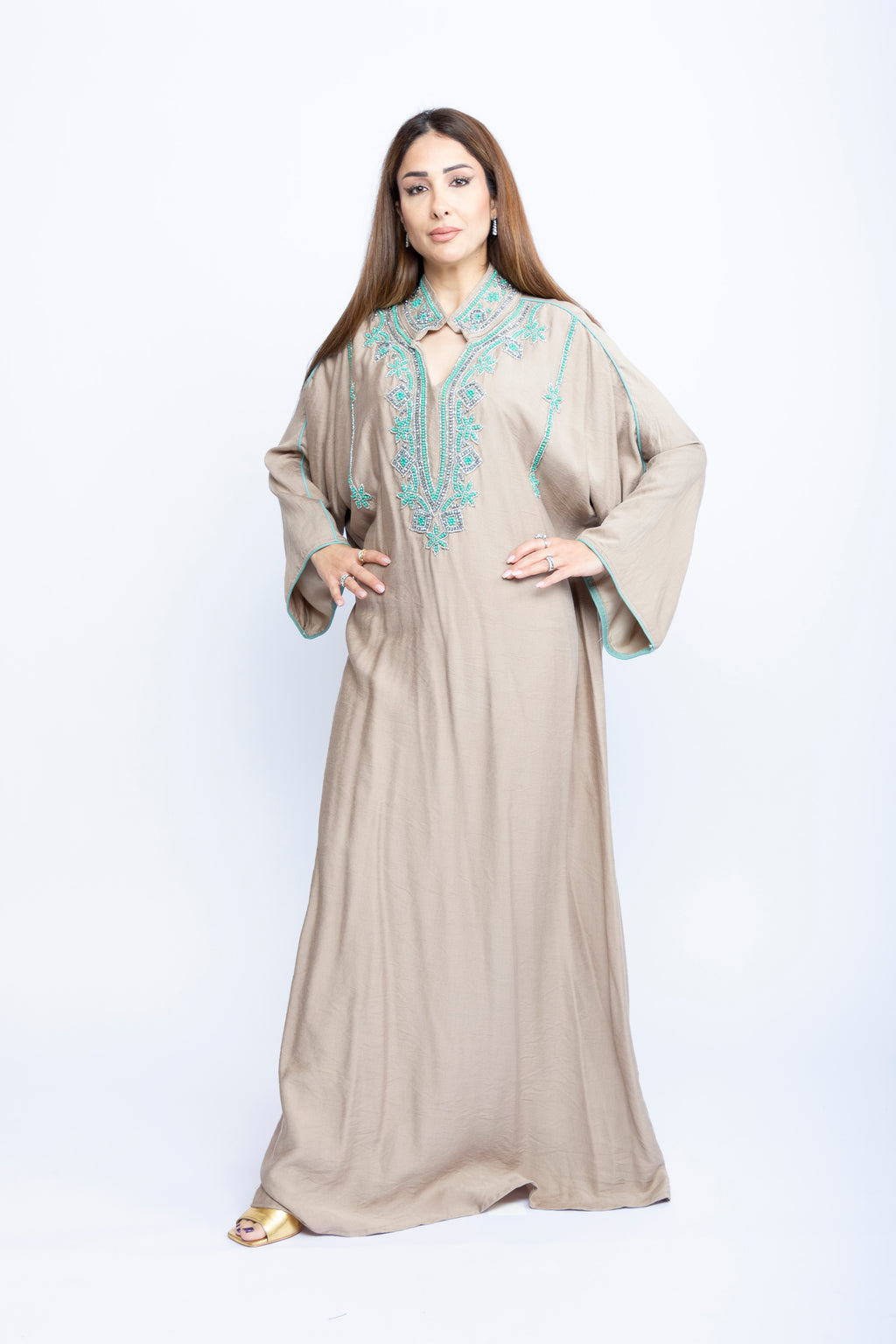 Sahara Glow Kuwaiti Beaded Kaftan