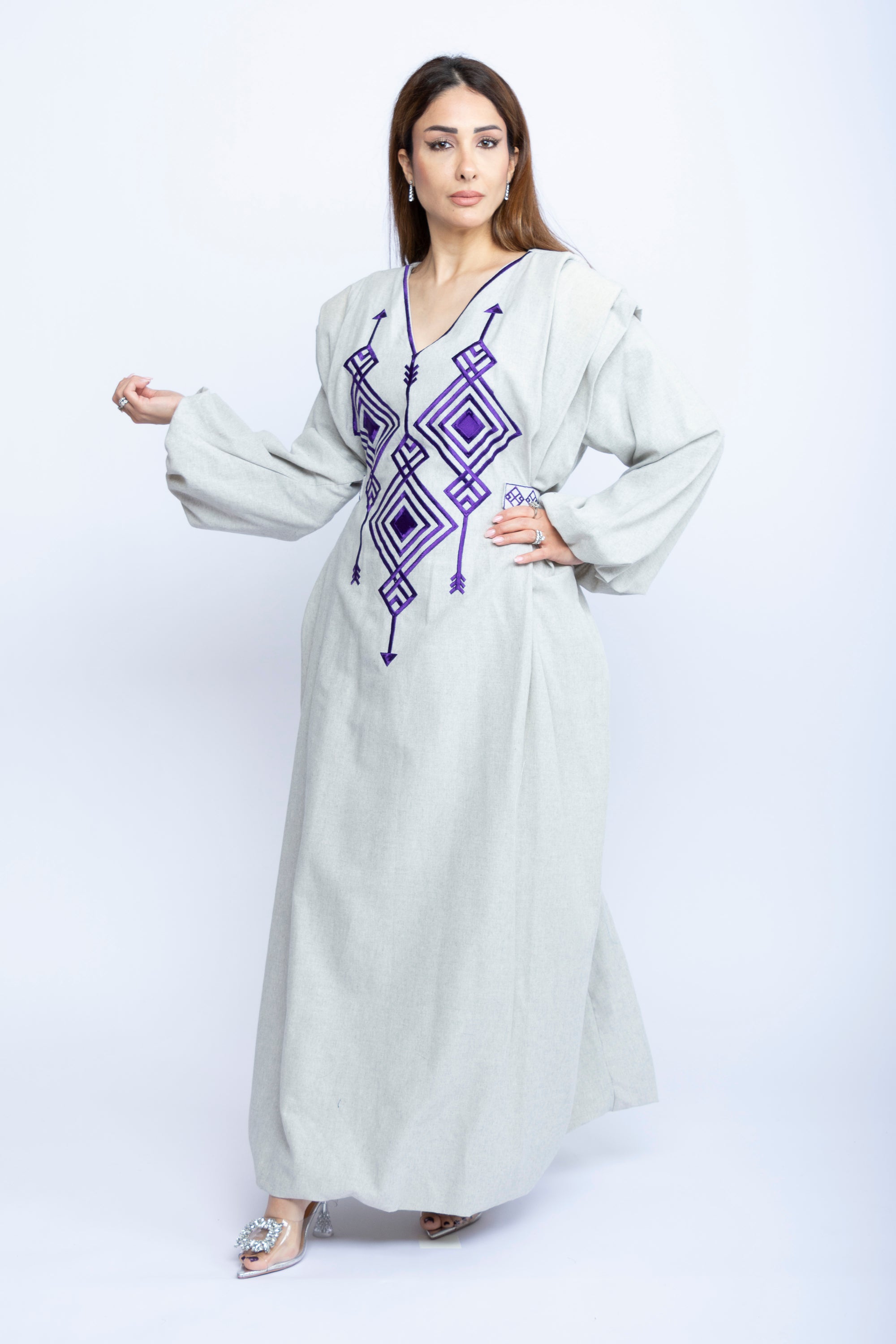 Moonstone Charm Kuwaiti Embroidered Dress