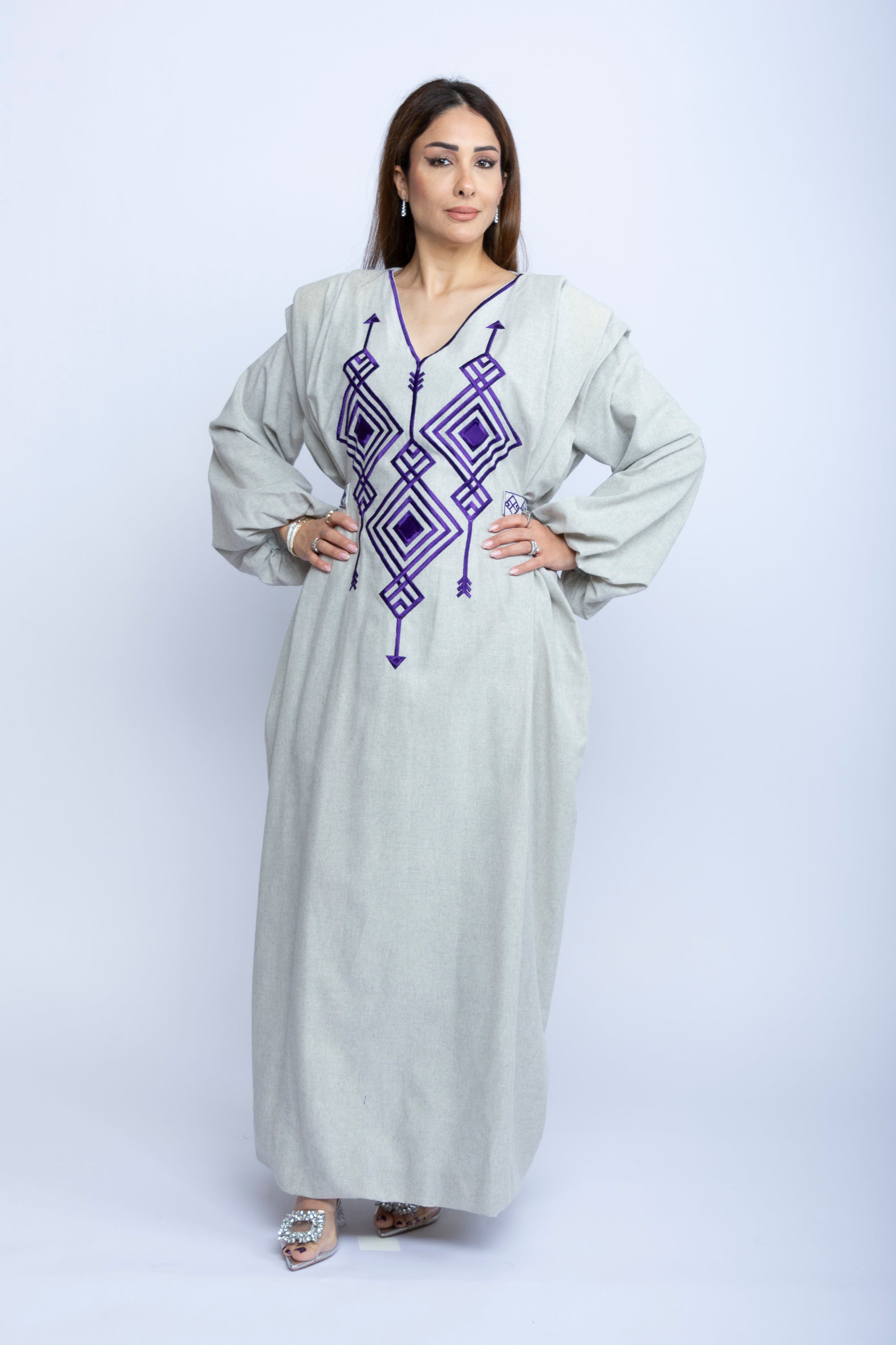 Moonstone Charm Kuwaiti Embroidered Dress