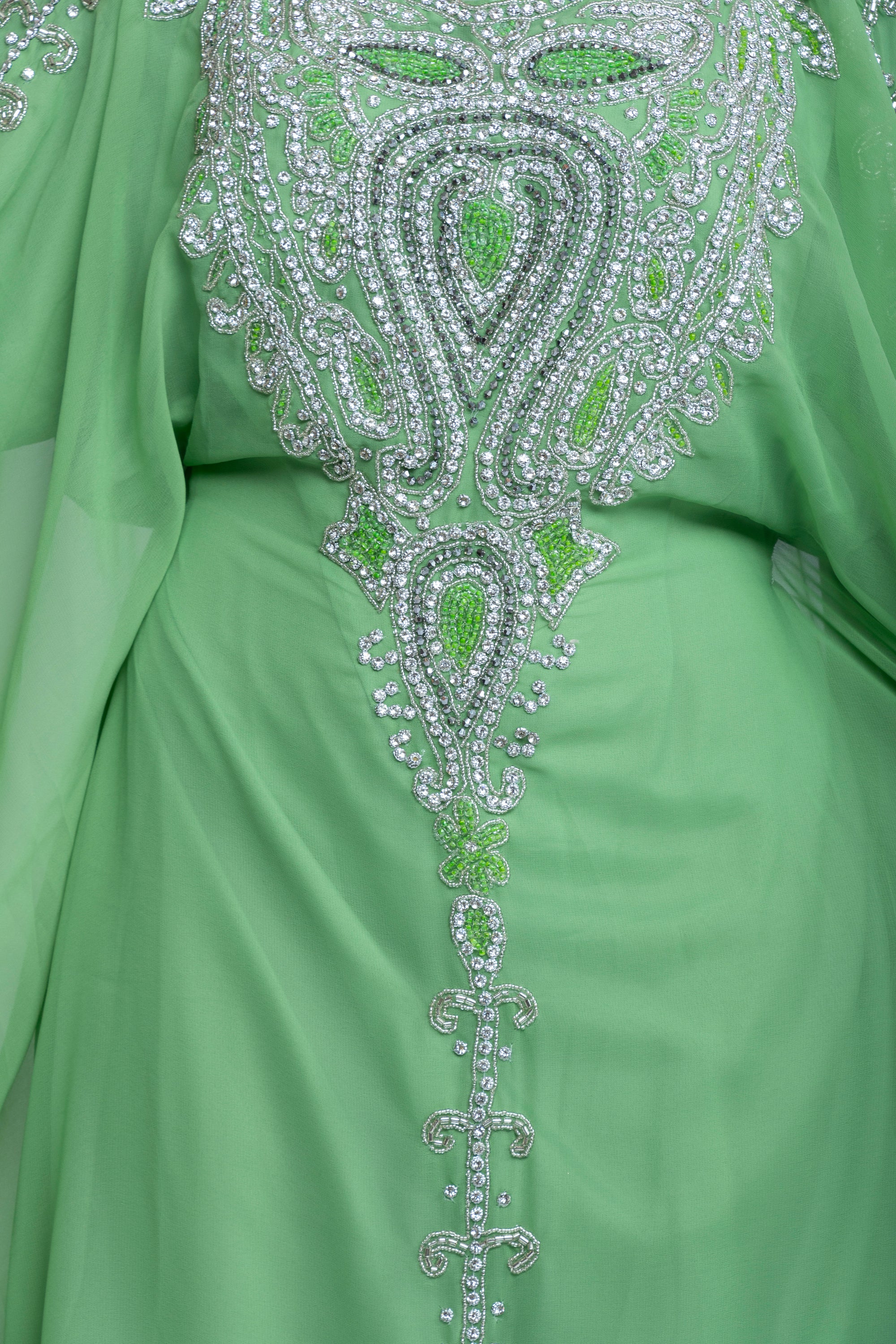 Emerald Veil Emarati Embroidered Gown