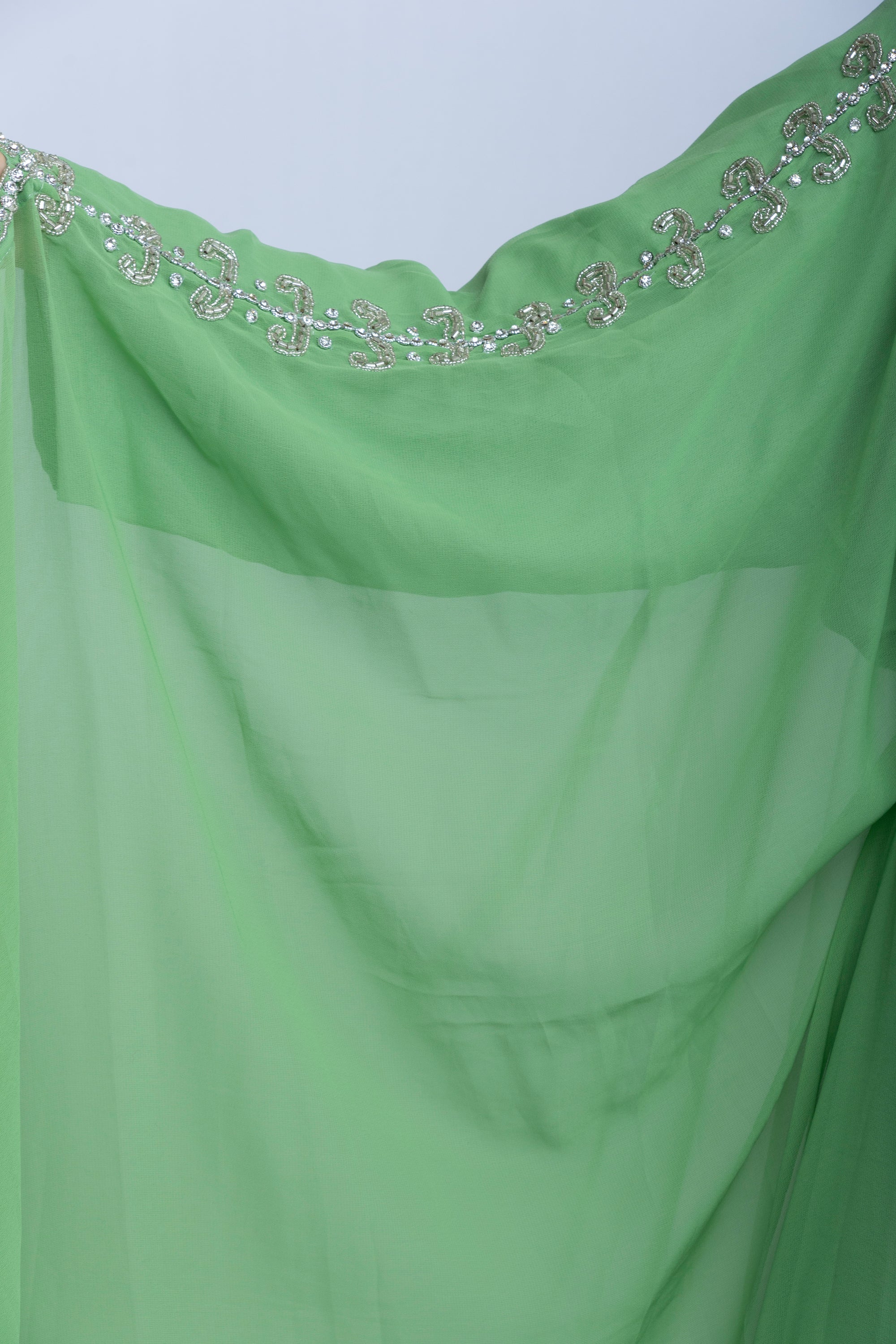 Emerald Veil Emarati Embroidered Gown