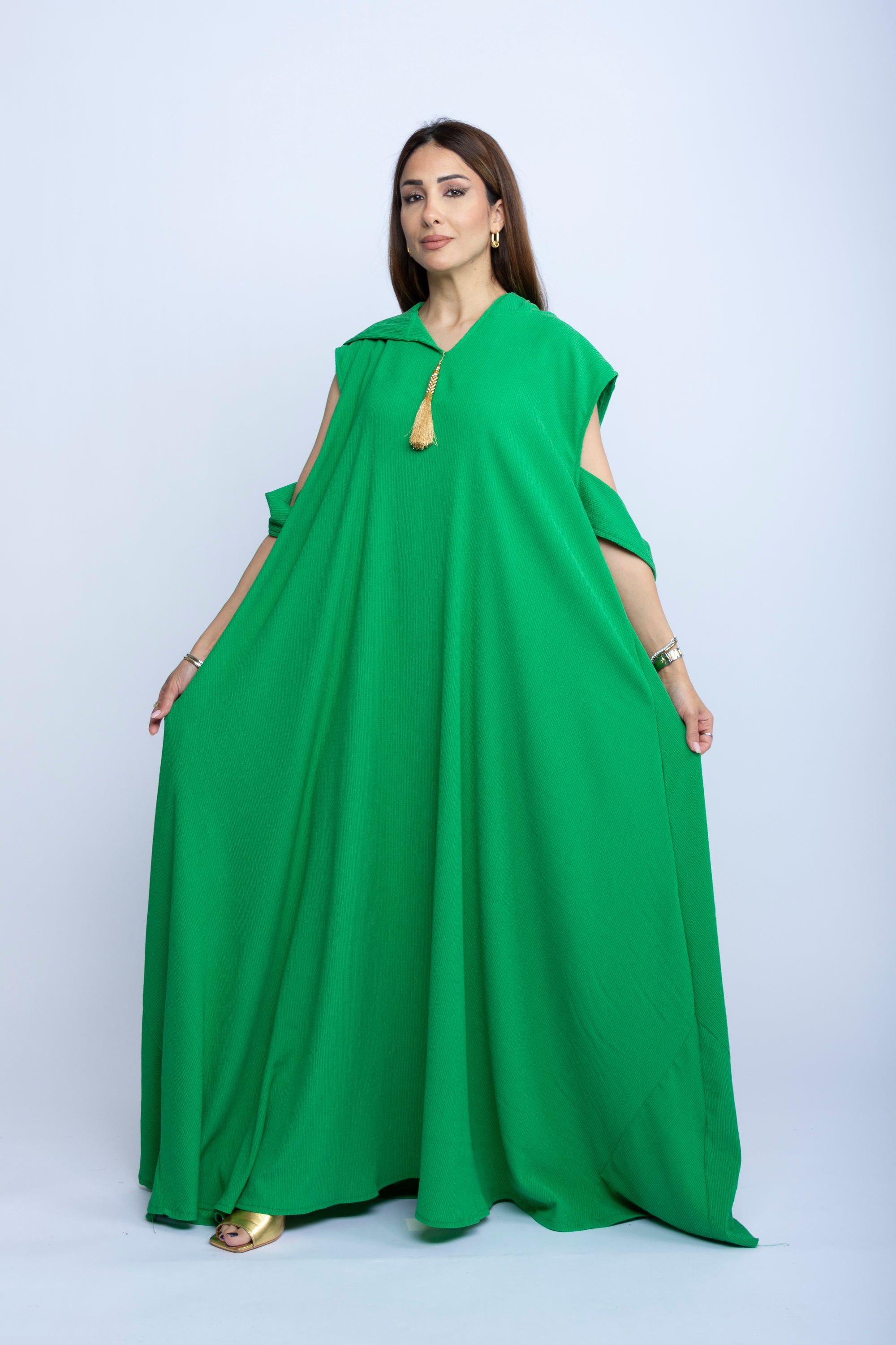 Emerald Breeze Hooded Kaftan