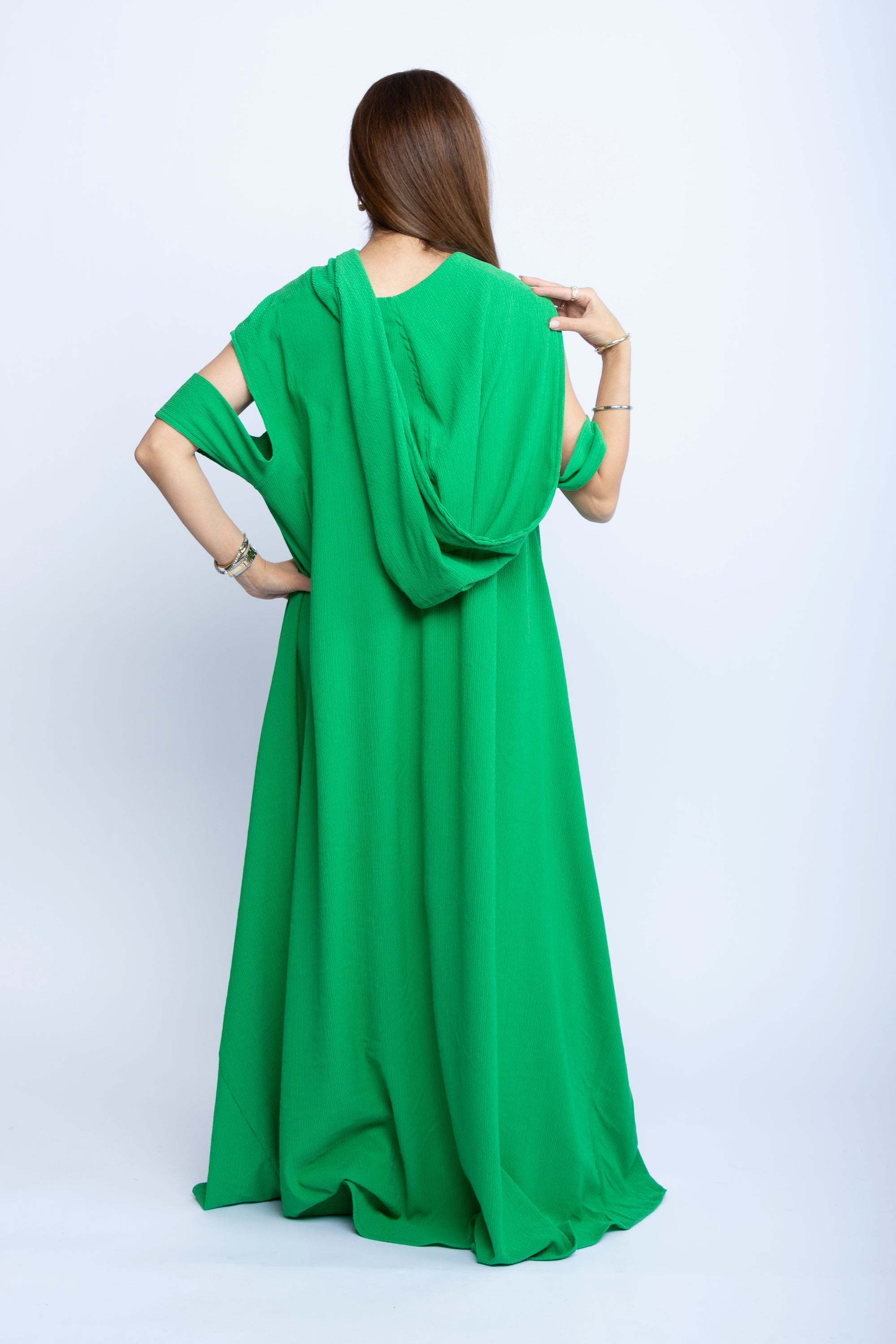 Emerald Breeze Hooded Kaftan