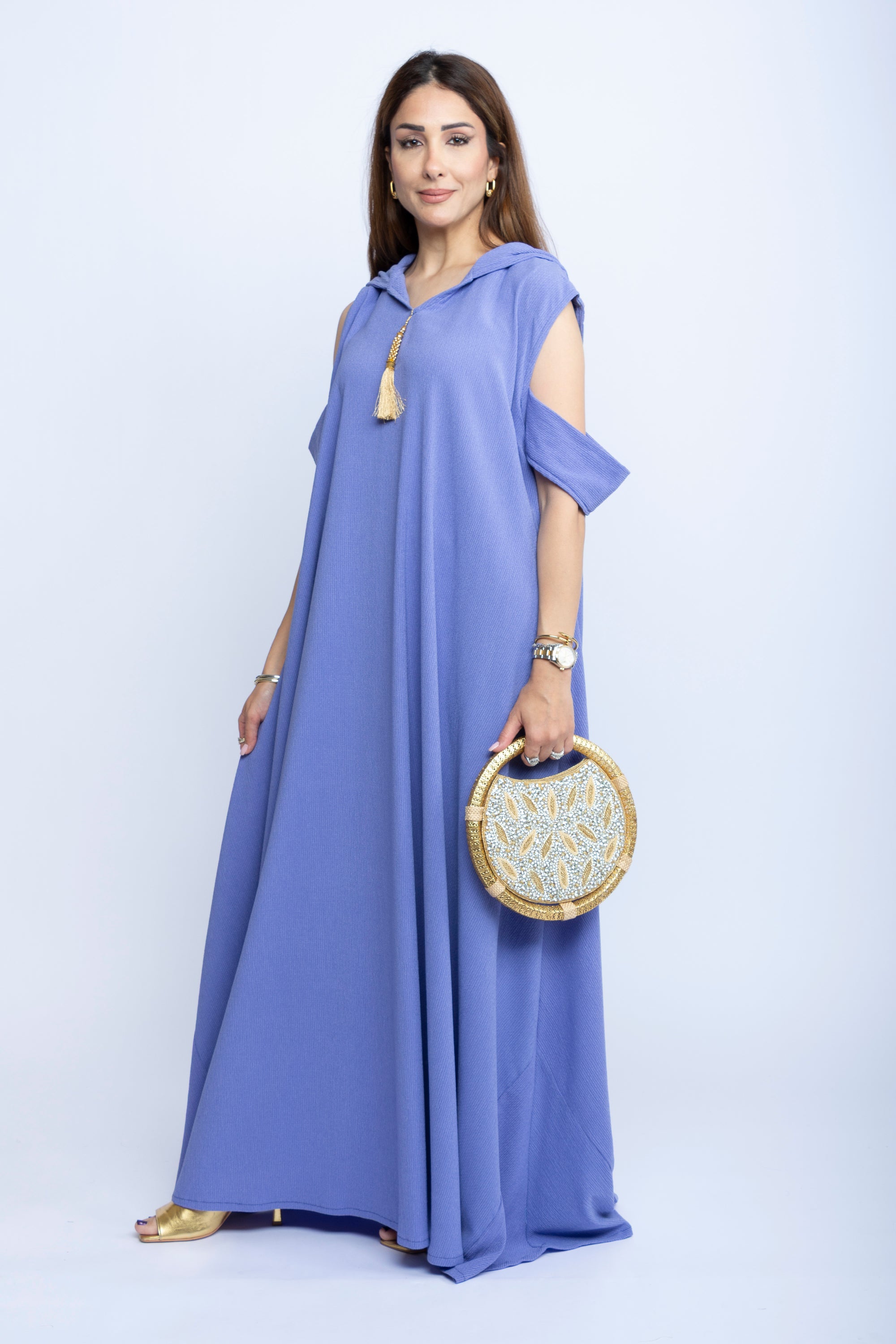 Lilac Drift Shoulder-Cut Kaftan