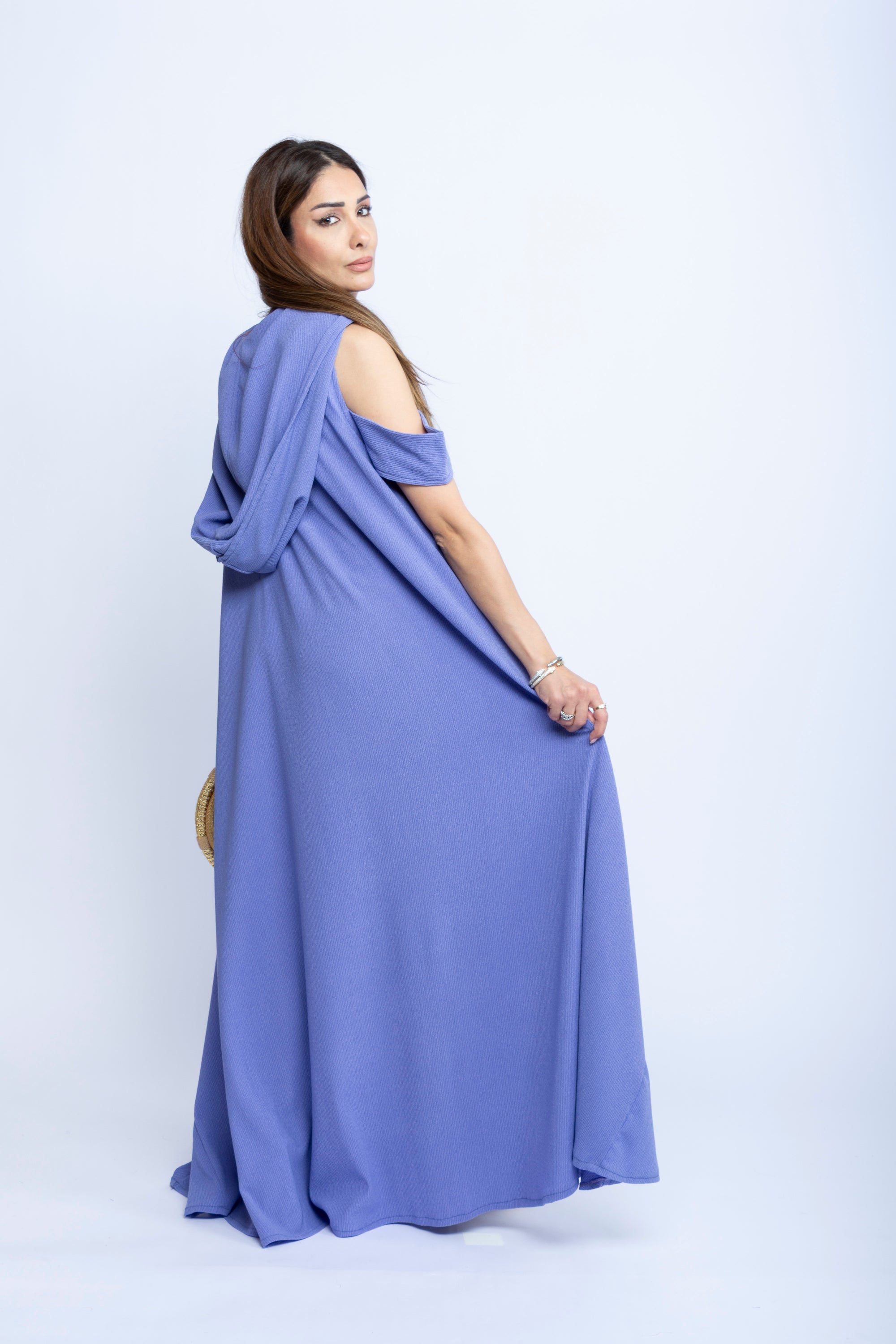 Lilac Drift Shoulder-Cut Kaftan