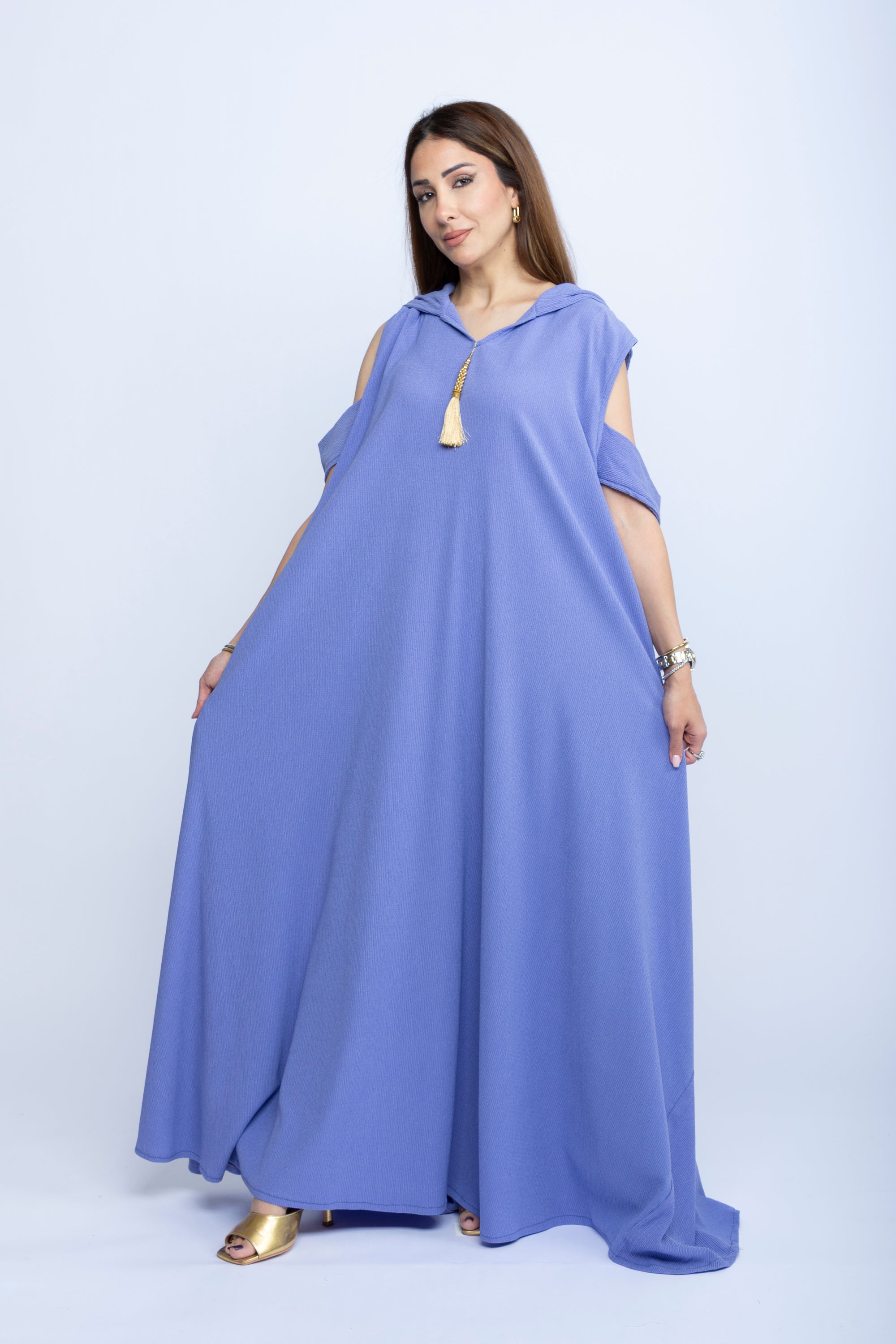 Lilac Drift Shoulder-Cut Kaftan