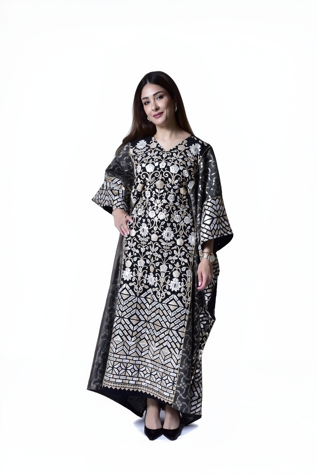 Zahra Black Kuwaiti Cotton Dress