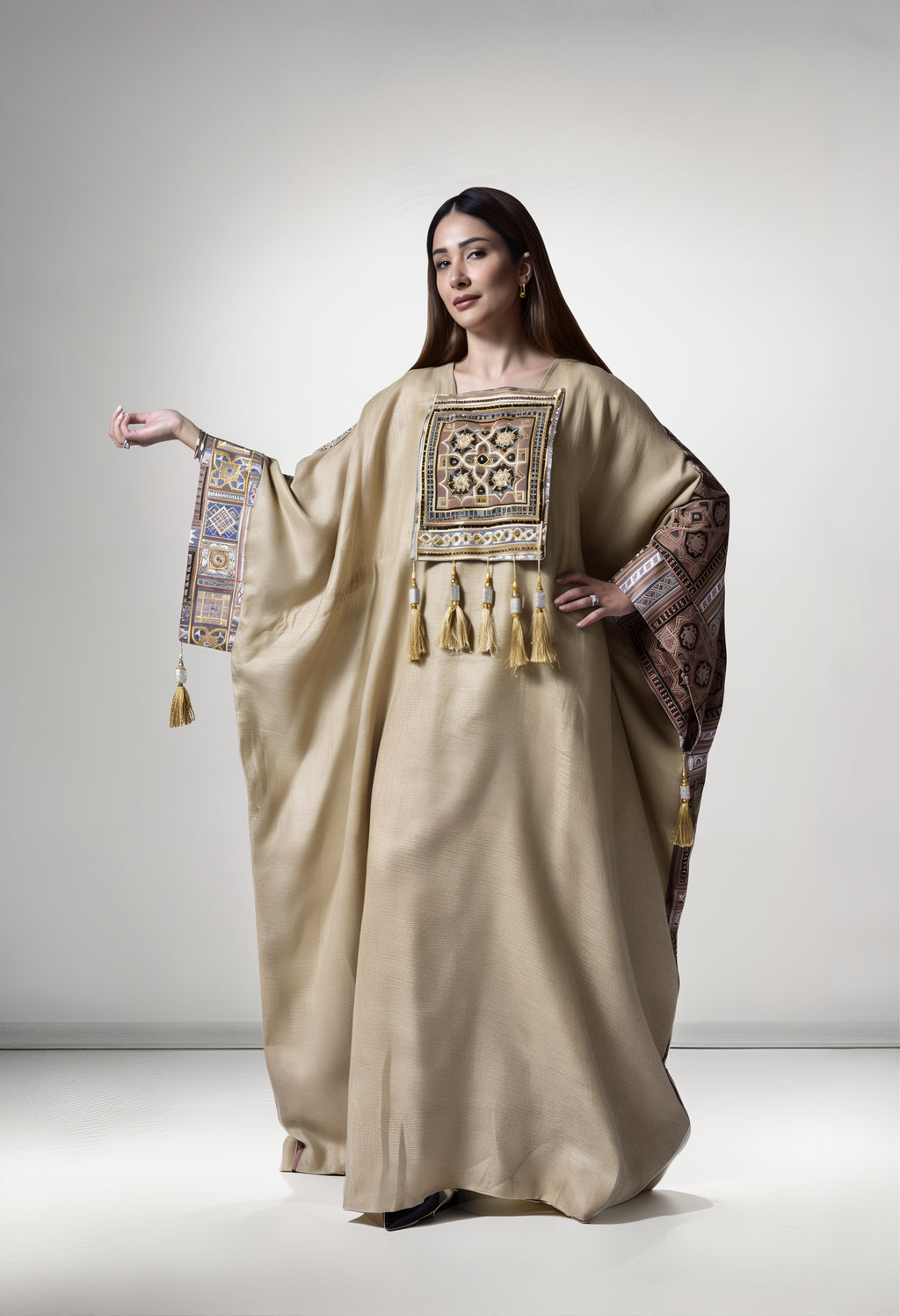 Dual Elegance Kuwaiti Double-Faced Dress