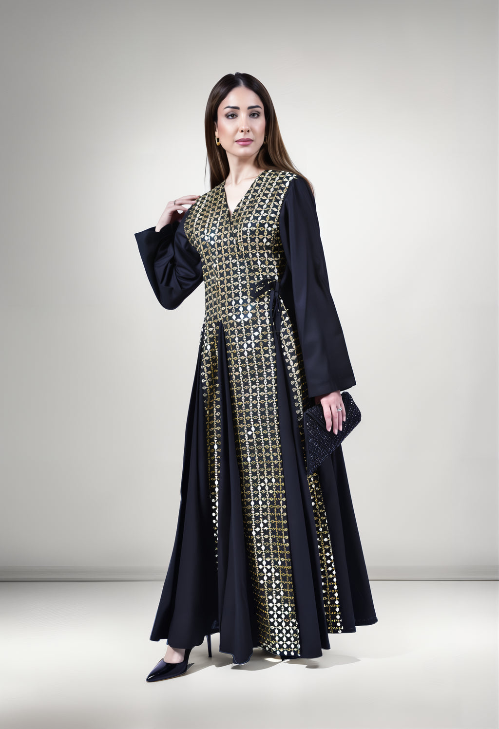 Midnight Gold Kuwaiti Sequin Dress