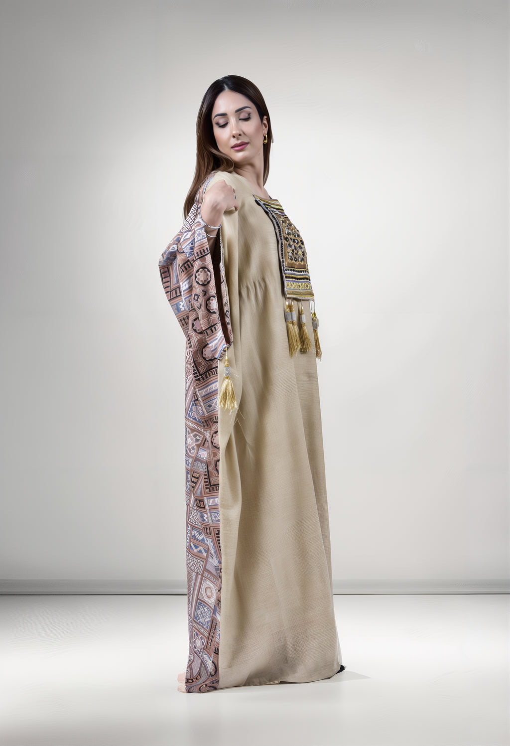 Dual Elegance Kuwaiti Double-Faced Dress