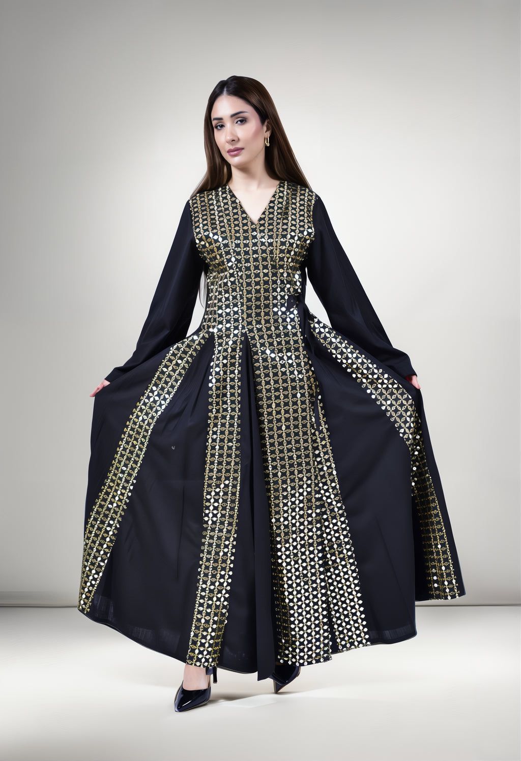 Midnight Gold Kuwaiti Sequin Dress