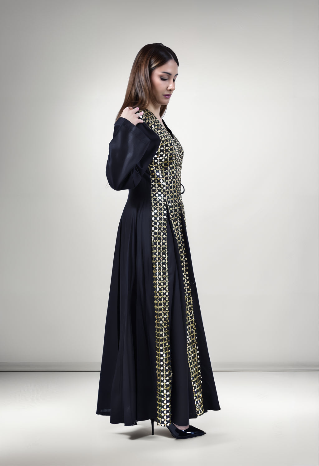 Midnight Gold Kuwaiti Sequin Dress