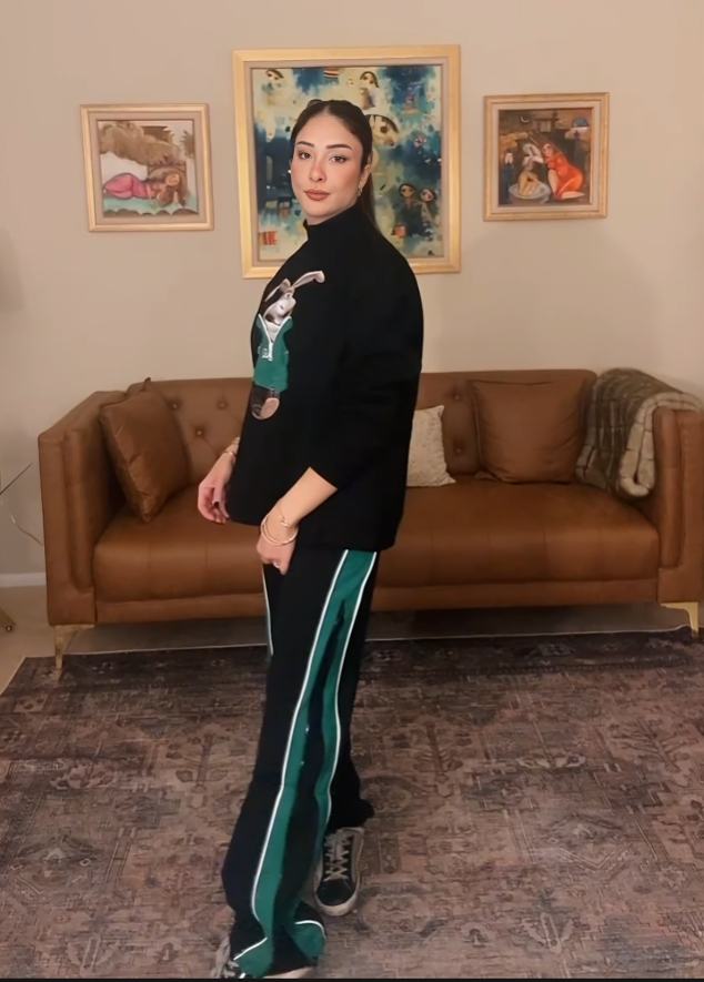 Bunny Graphic Oversized Tracksuit Set – Green Edition