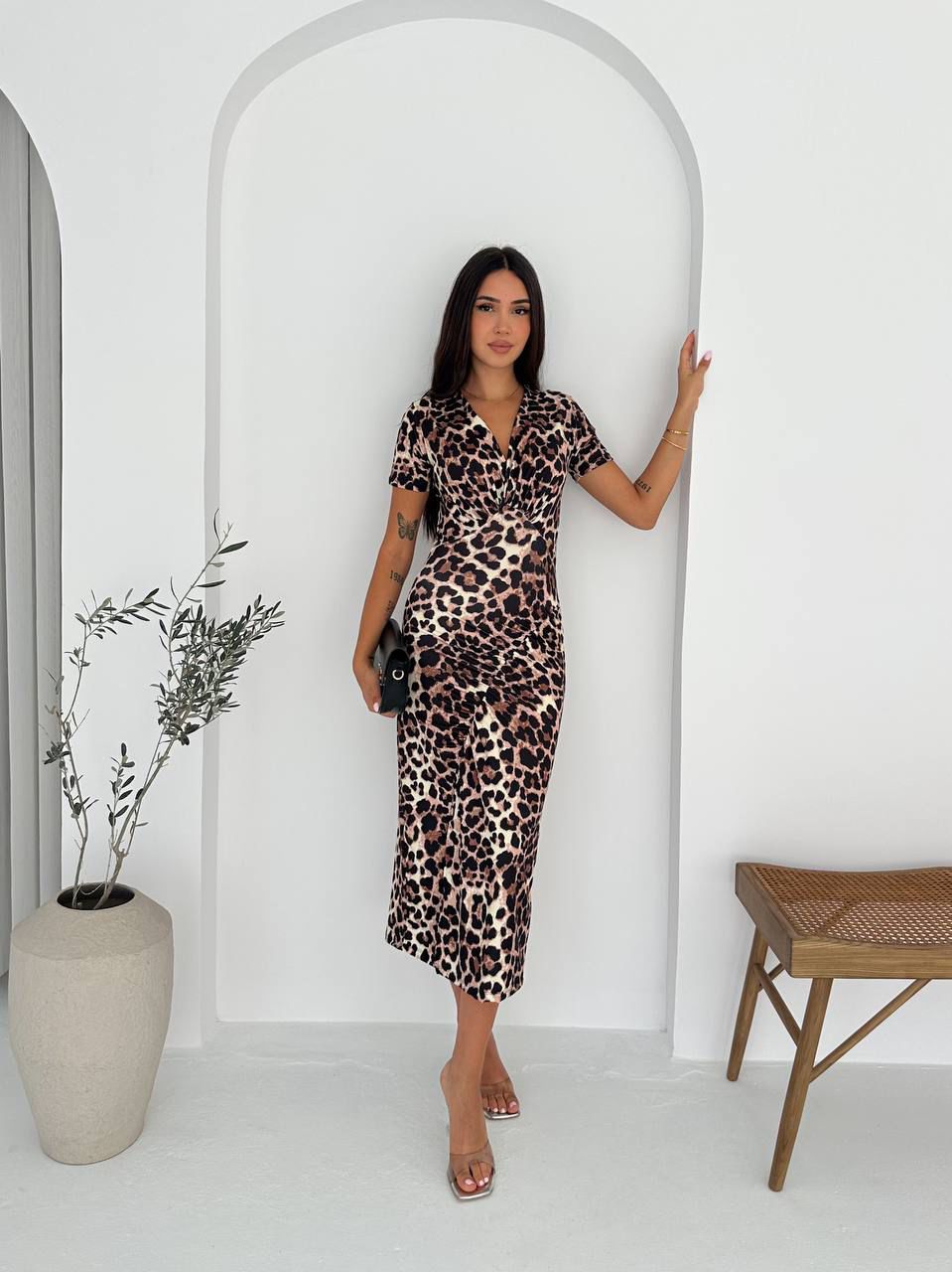 Leopard Print Midi Dress