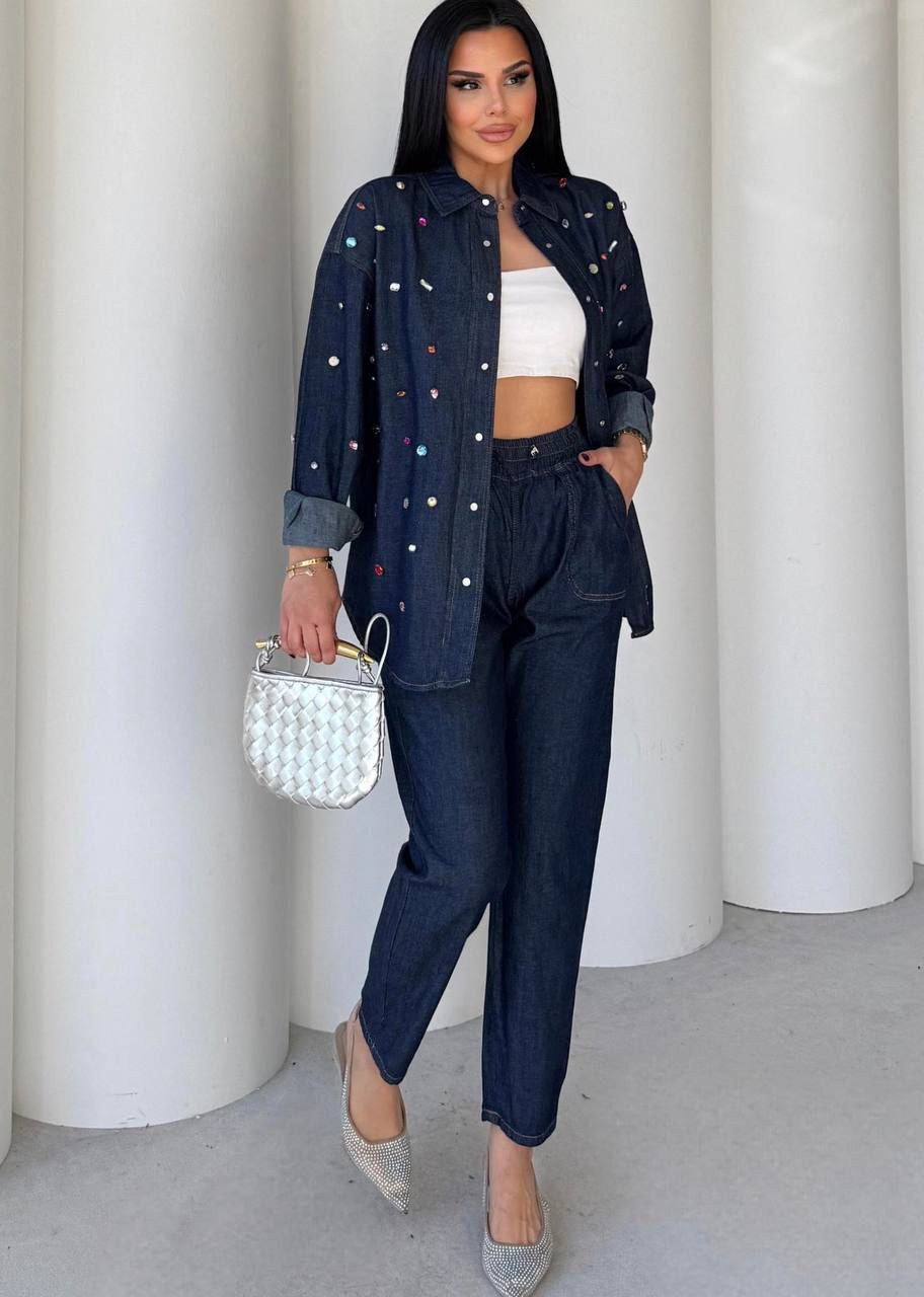 Embellished Denim Co-ord Set