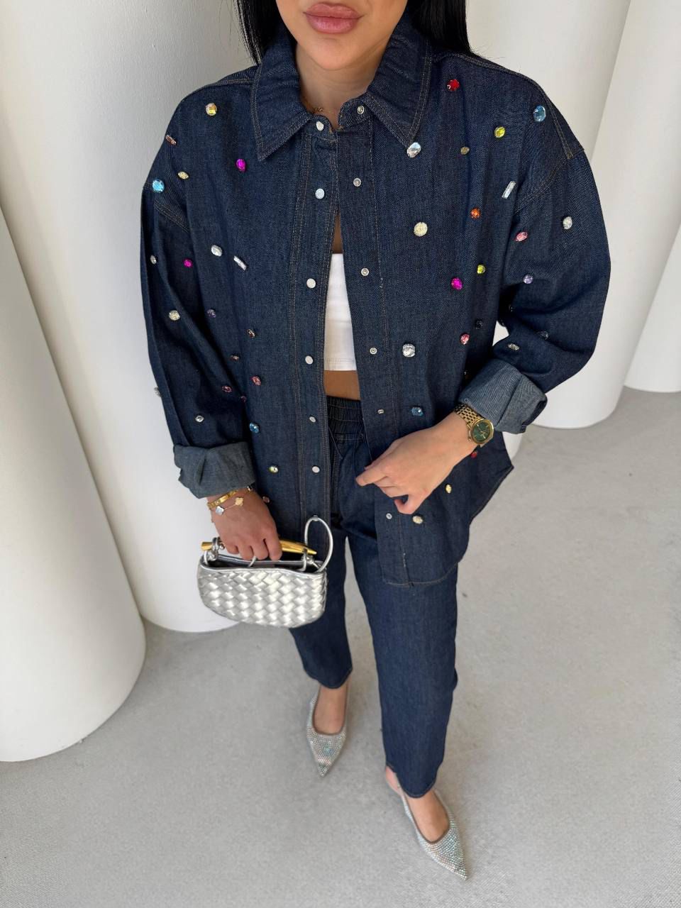 Embellished Denim Co-ord Set