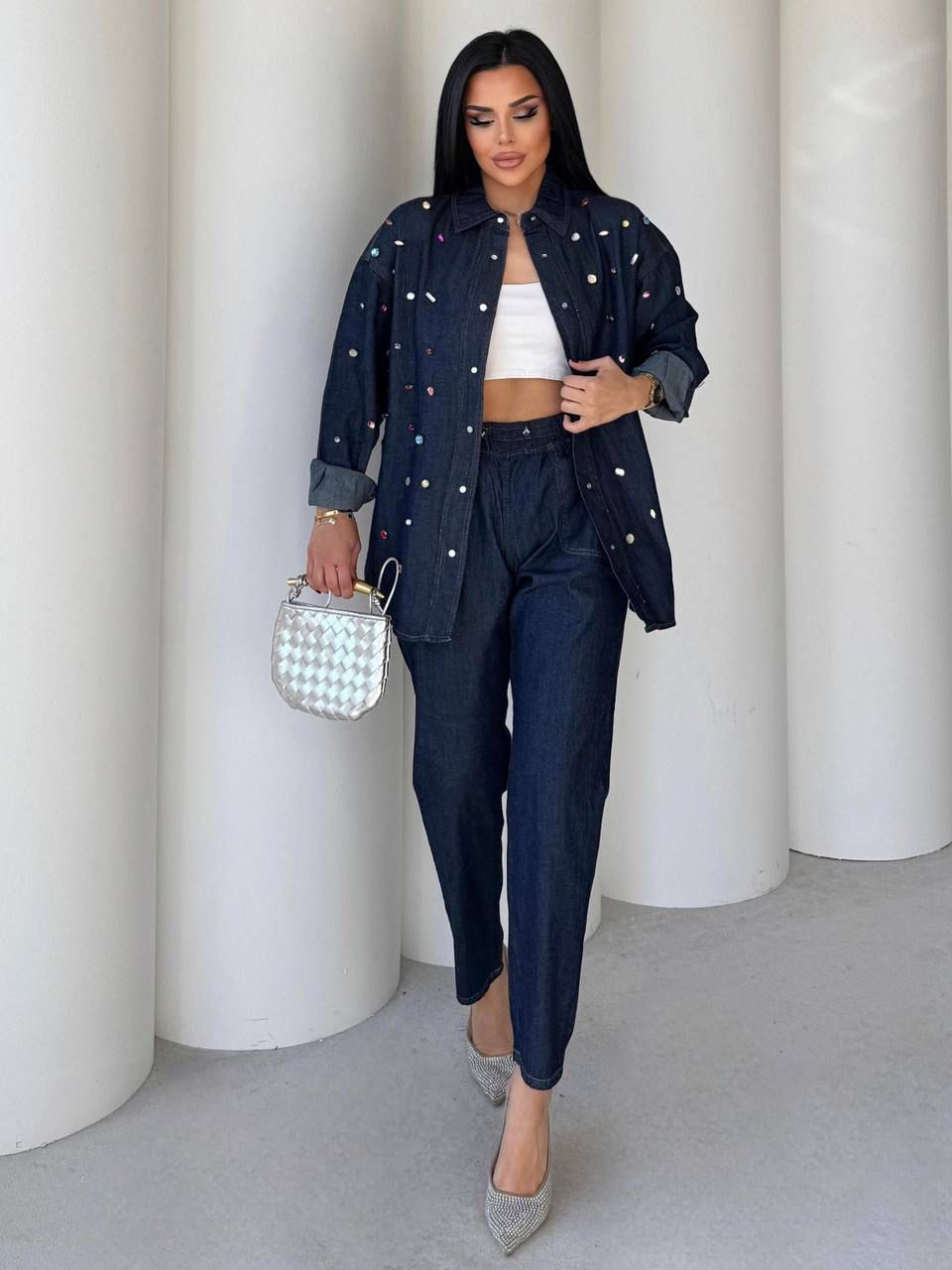 Embellished Denim Co-ord Set