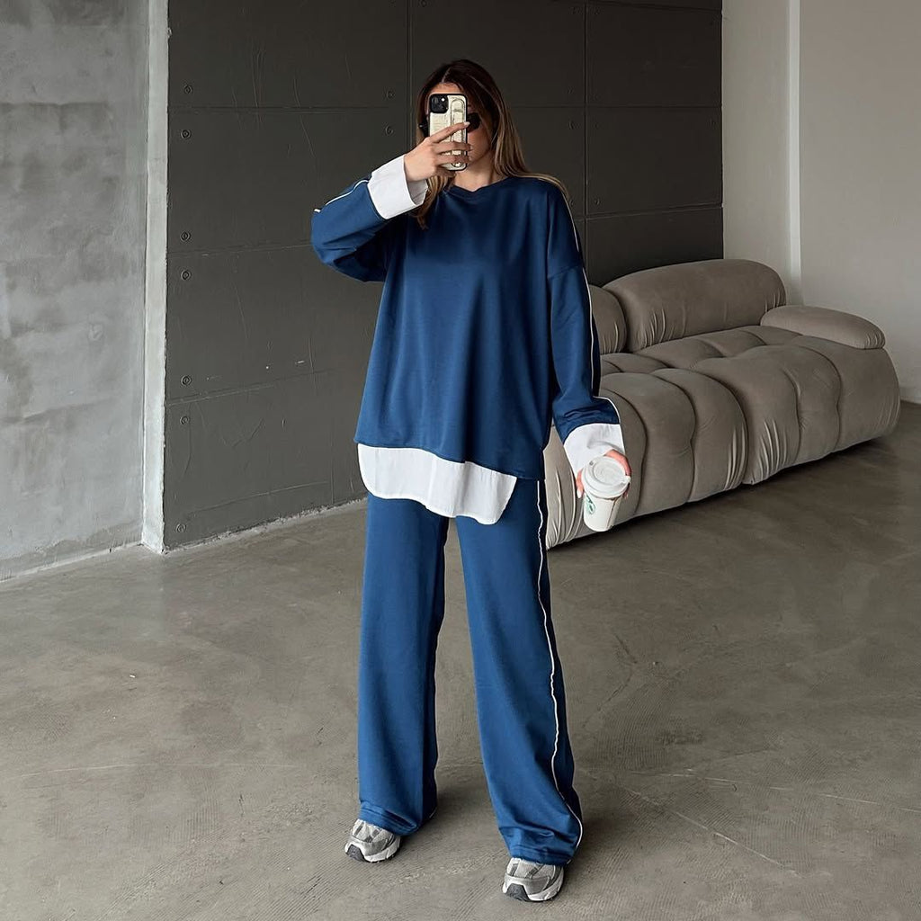 Oversized Contrast-Layered Co-ord Set