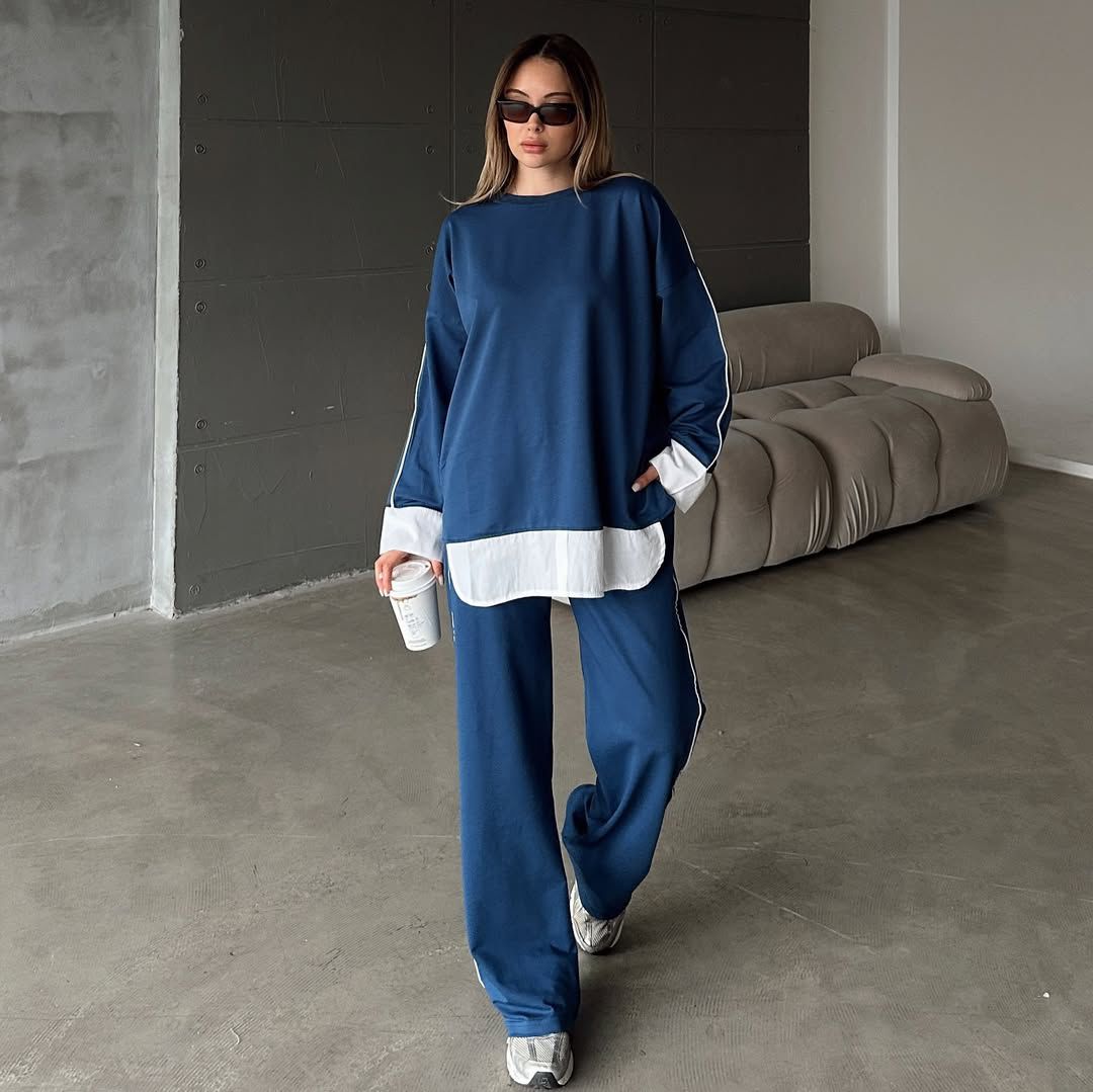 Oversized Contrast-Layered Co-ord Set