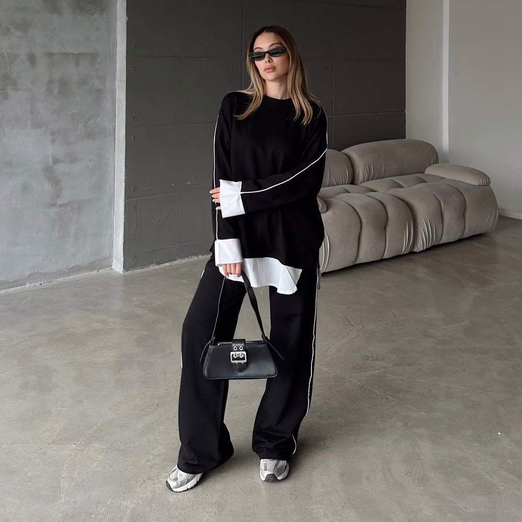 Oversized Contrast-Layered Co-ord Set