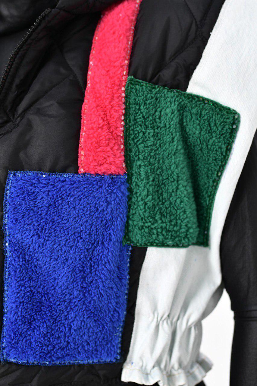 Color Block Patchwork Vest & Pants Set