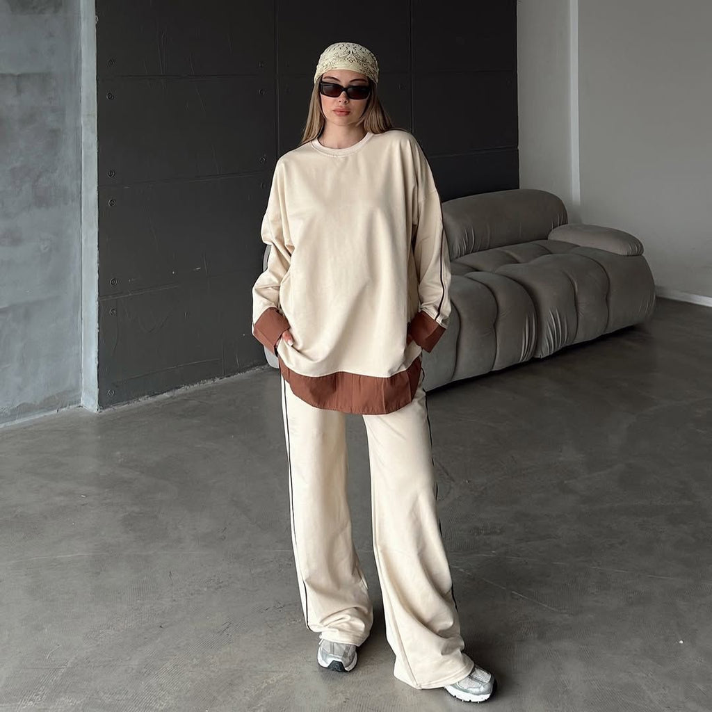 Oversized Contrast-Layered Co-ord Set