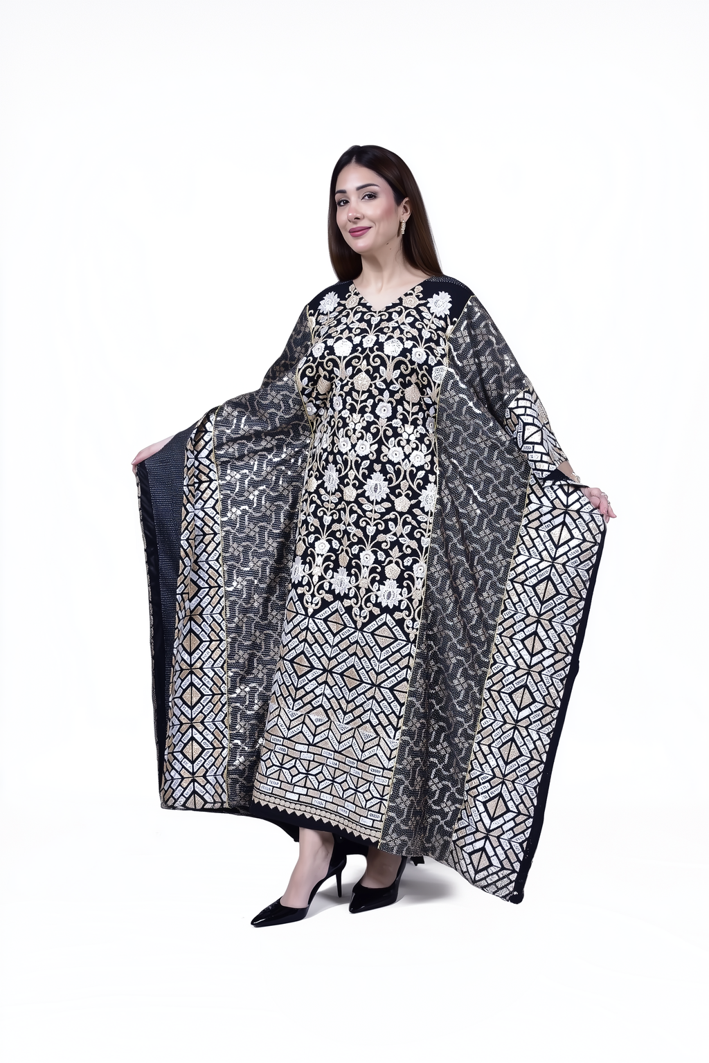 Zahra Black Kuwaiti Cotton Dress