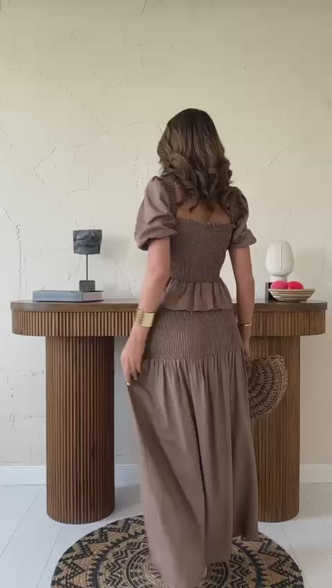 Coastal Breeze Off-Shoulder Maxi Dress