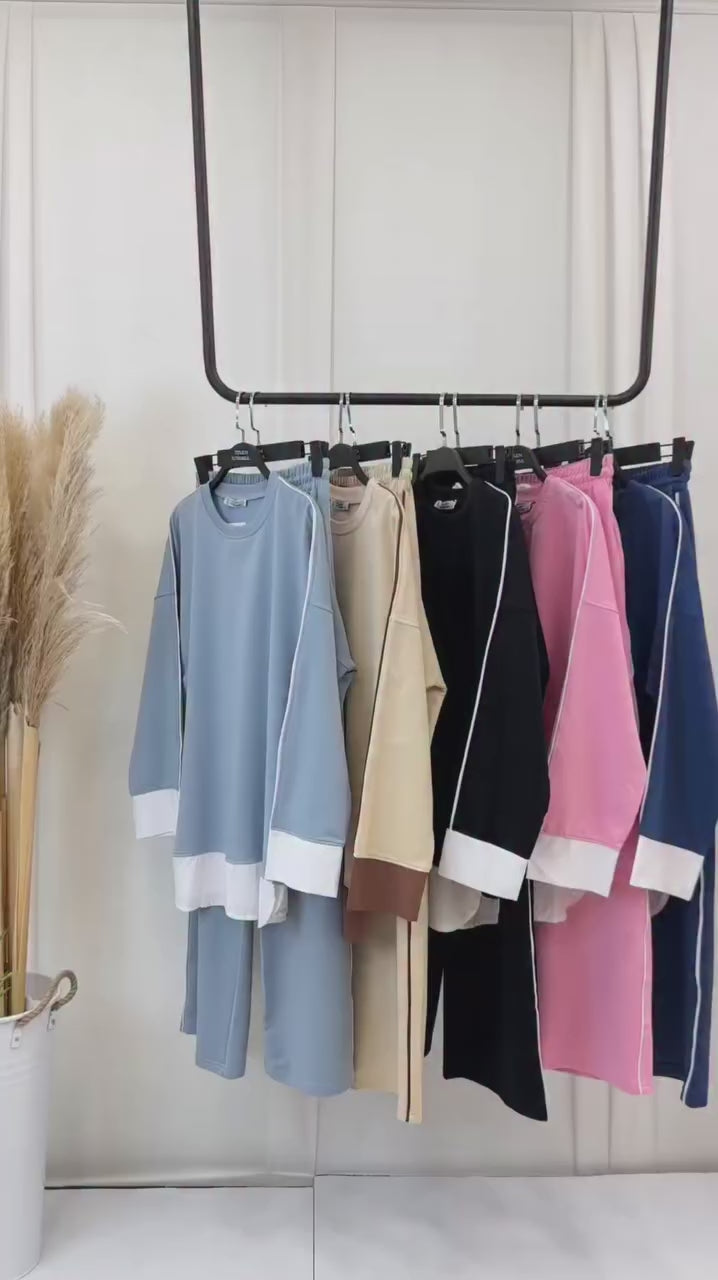 Oversized Contrast-Layered Co-ord Set