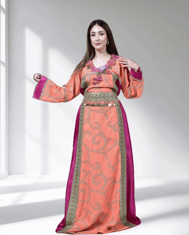 Hand woven designer Daraa - Orange