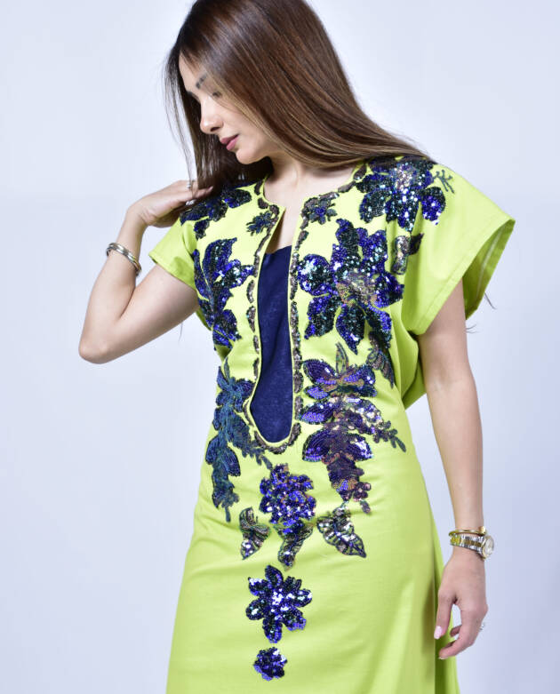 Designer Neon green Dress