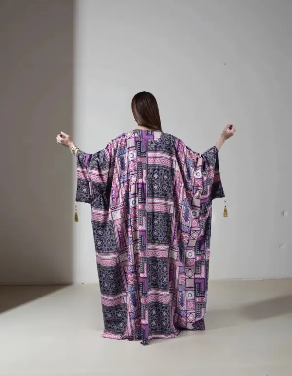 Twilight Bloom Kuwaiti Double-Faced Dress - Image 3