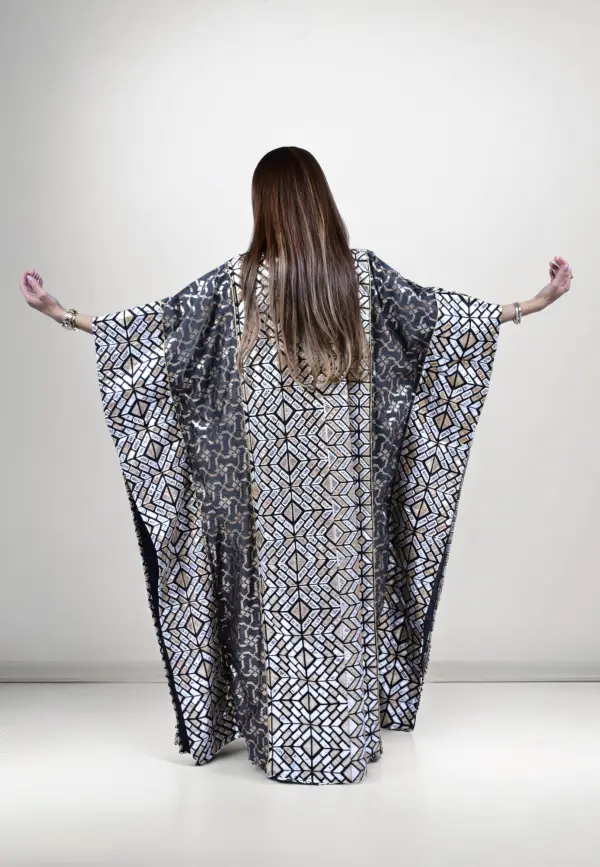 Zahra Black Kuwaiti Cotton Dress - Image 3