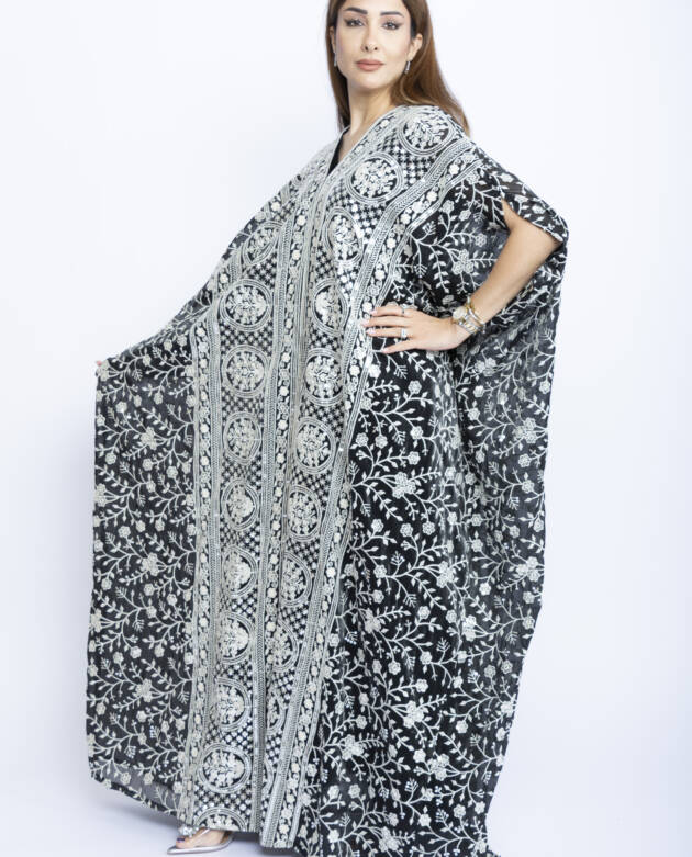 Moonlit Garden Kuwaiti Embroidered Kaftan