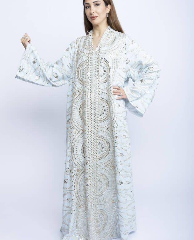 Celestial Light Kuwaiti Embroidered Kaftan