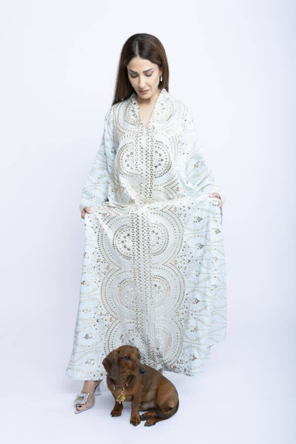 Celestial Light Kuwaiti Embroidered Kaftan - Image 5