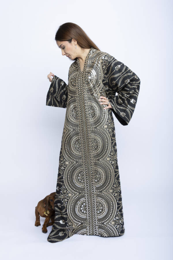 Midnight Aura Kuwaiti Embroidered Kaftan - Image 2