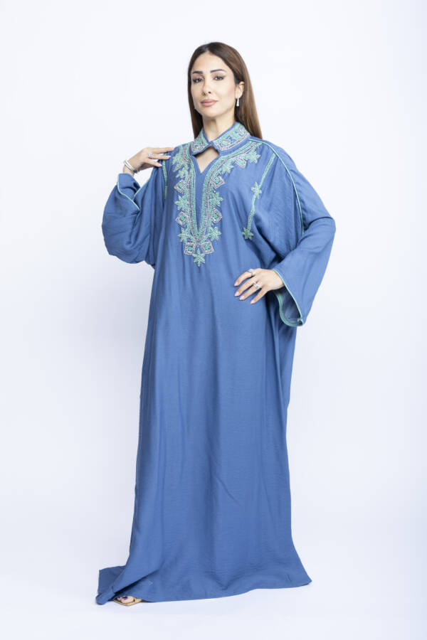 Azure Grace Kuwaiti Beaded Kaftan