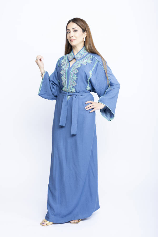 Azure Grace Kuwaiti Beaded Kaftan - Image 2