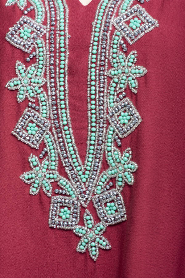 Ruby Bloom Kuwaiti Beaded Kaftan - Image 5