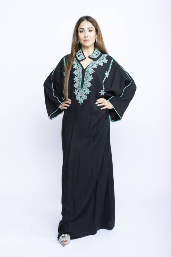 Noir Bloom Kuwaiti Beaded Kaftan