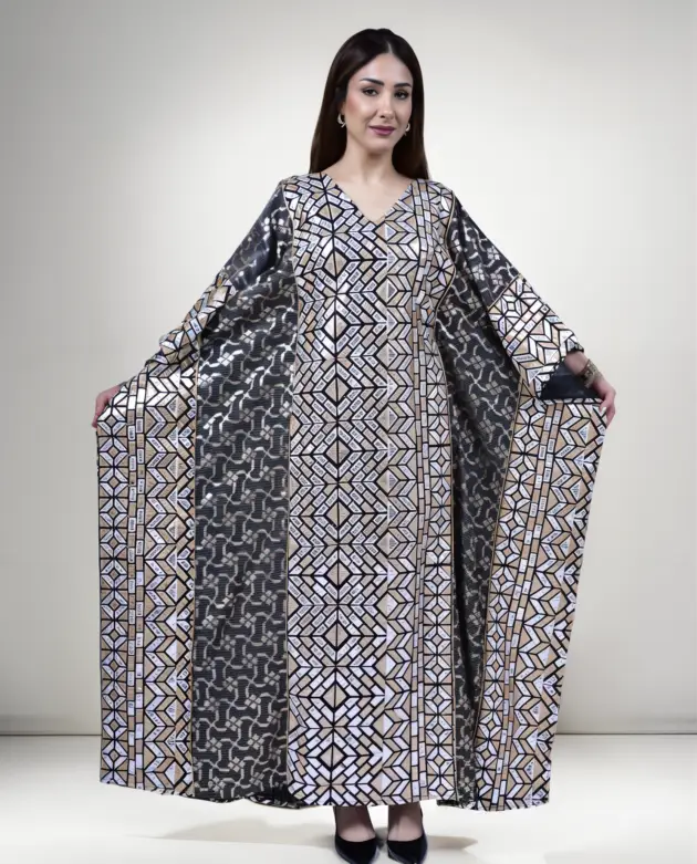Zahra Black Kuwaiti Cotton Dress