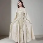 Golden Gleam Kuwaiti Cotton Dress